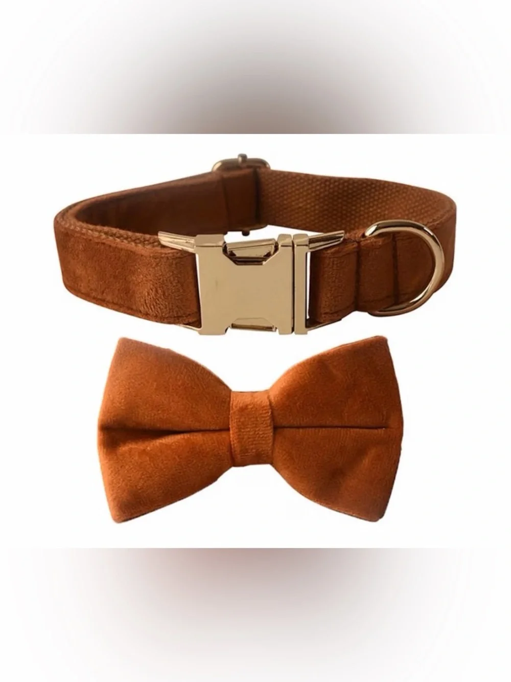 Velvet Dog Collar with Bow Tie Bowtie Dog Collar with Metal Buckle